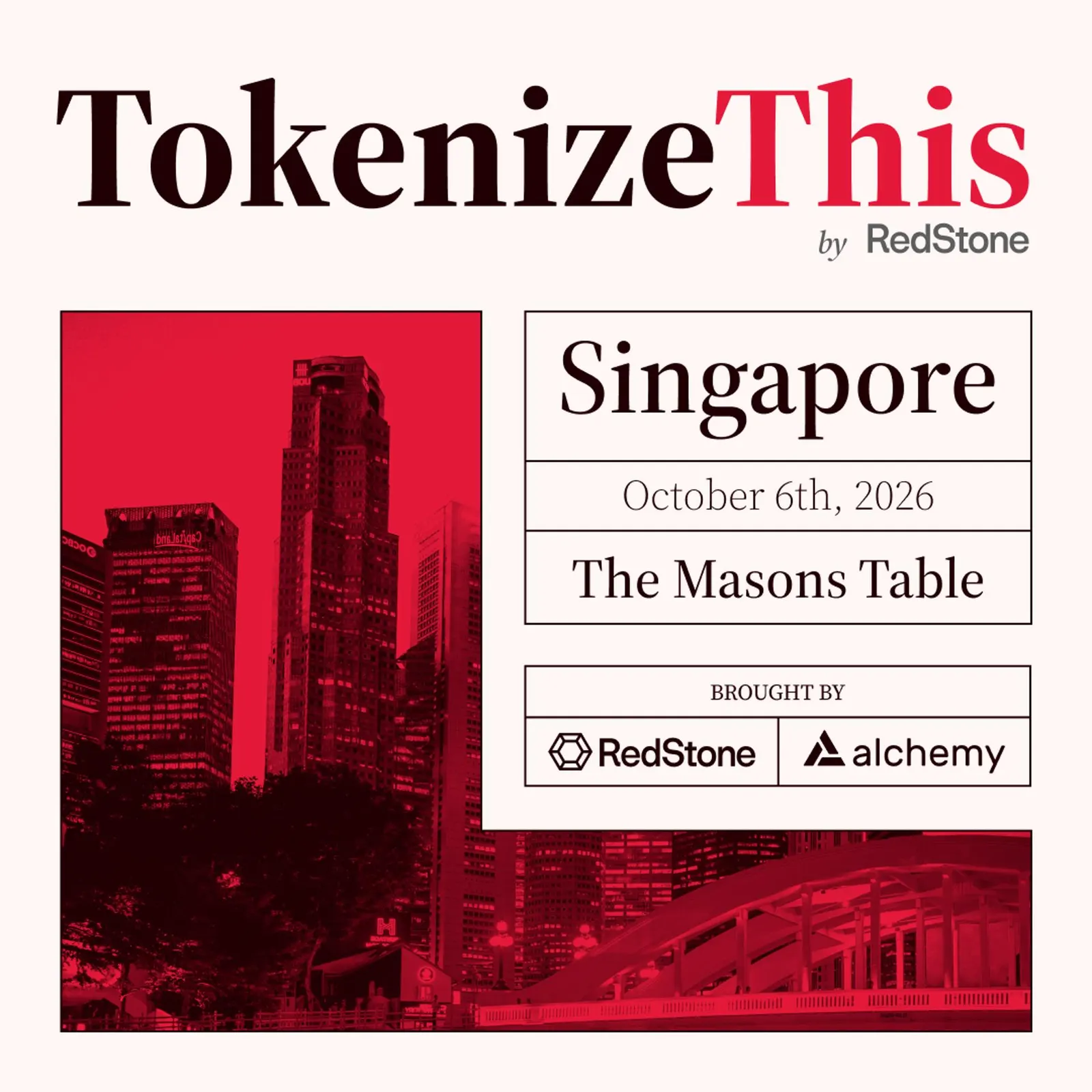 TokenizeThis 2026 by RedStone Singapore | Token2049