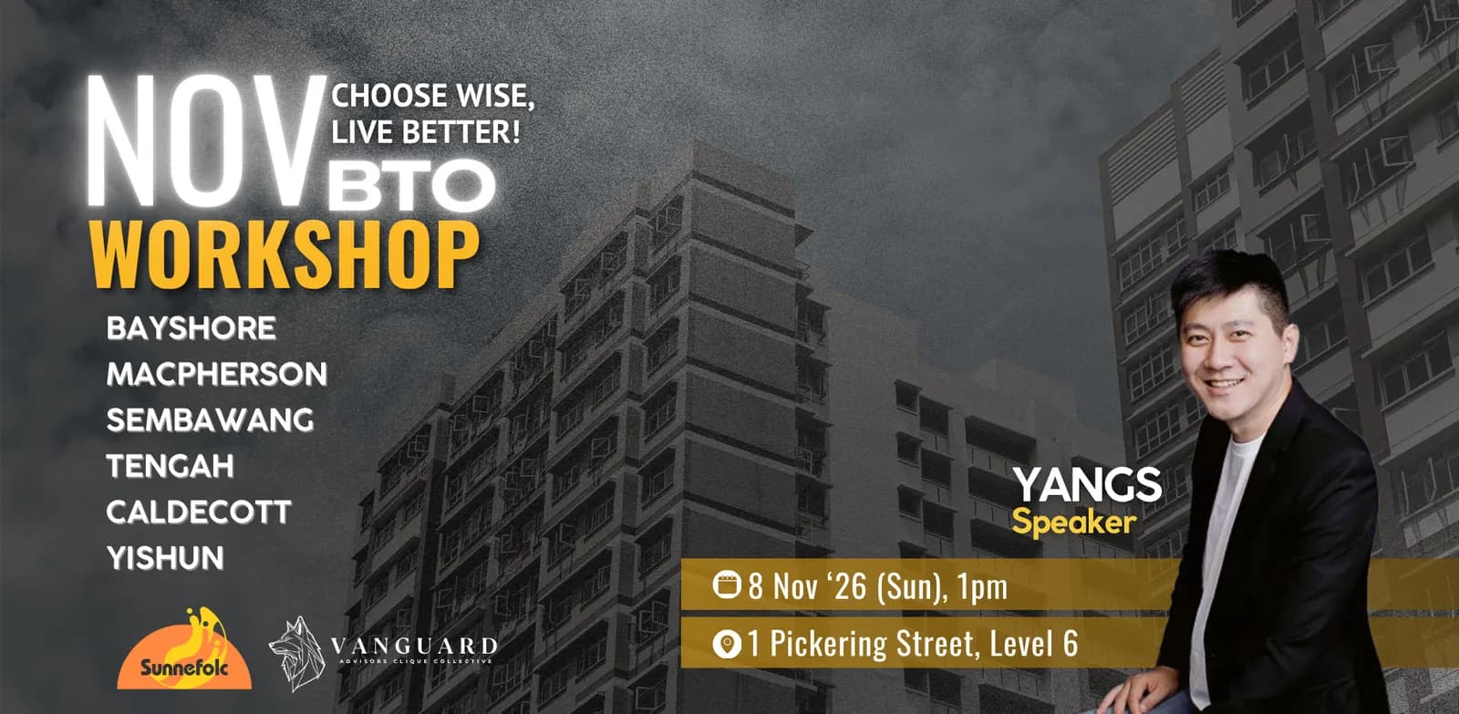 [BTO Workshop]: Prepare for November 2026's BTO Launch with a Detailed Site Analysis of Bayshore, Macpherson, Sembawang, Tengah, Caldecott & Yishun