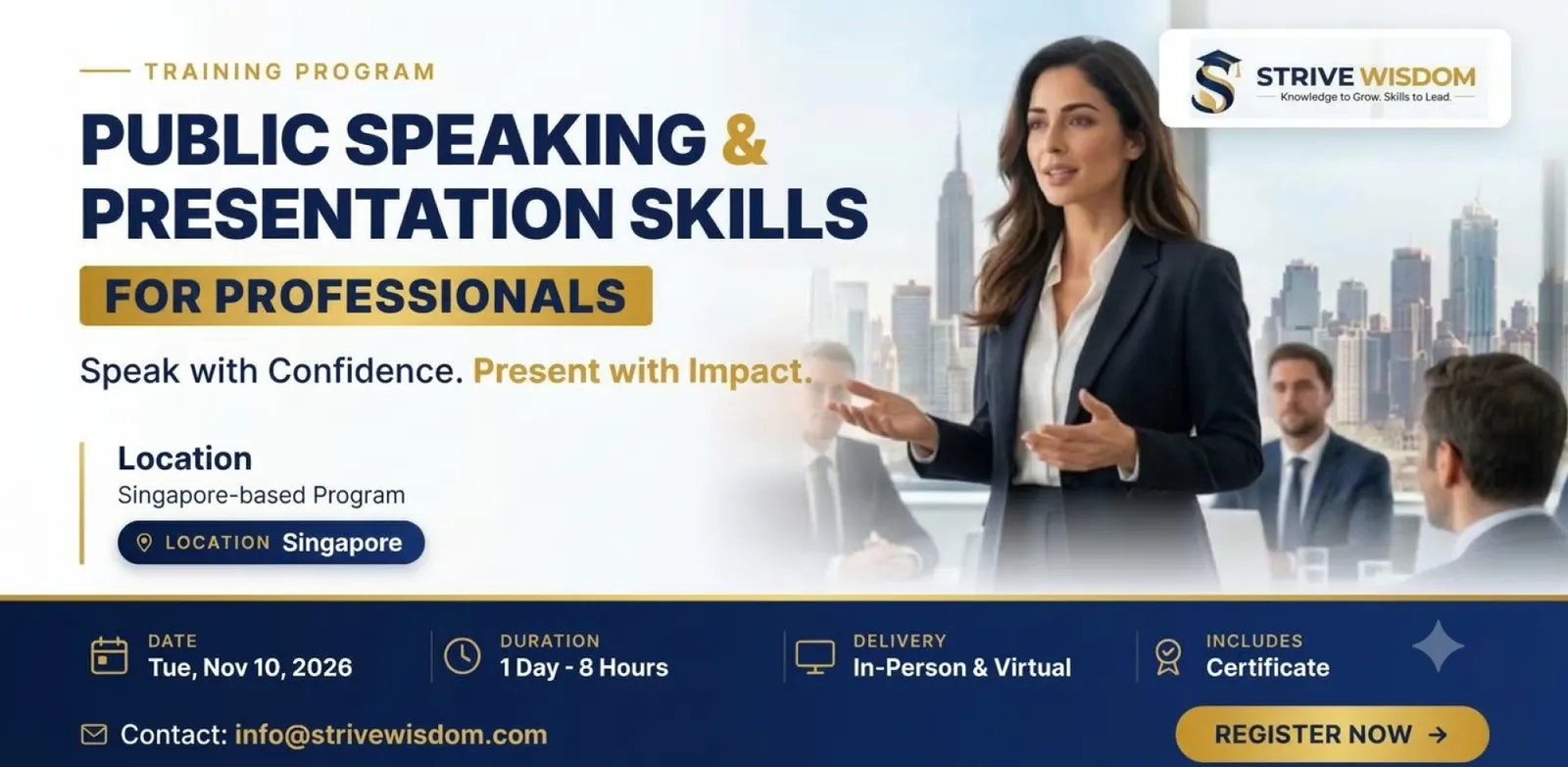Public Speaking and Presentation Skills for Professionals in Singapore