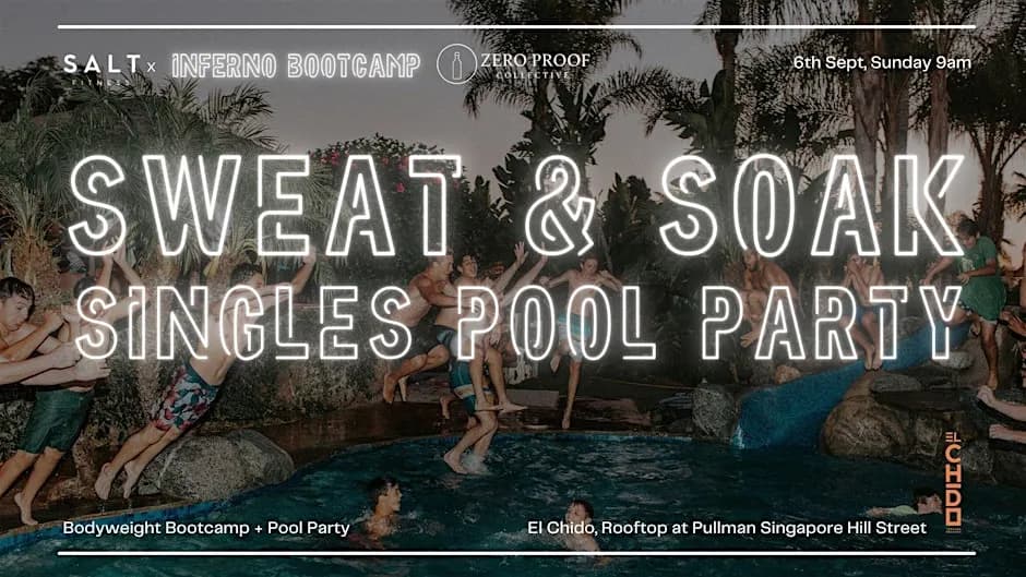 SWEAT & SOAK SUNDAY: Singles Rooftop Bootcamp Pool Party