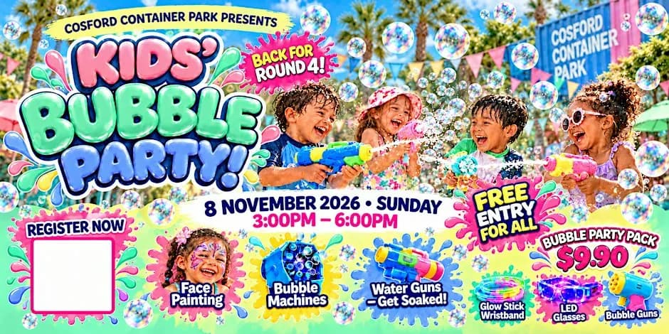 Kid's Bubble Party @ Cosford Container Park