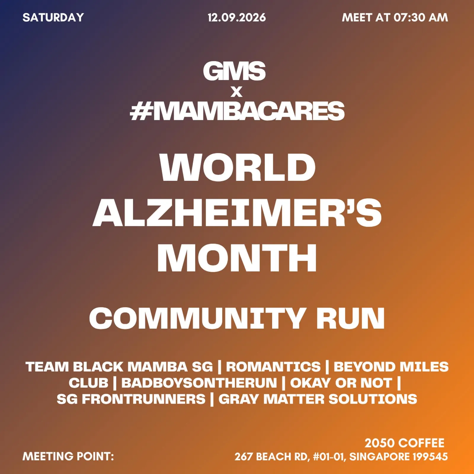 GMS x #MambaCares World Alzheimer's Month Community Run