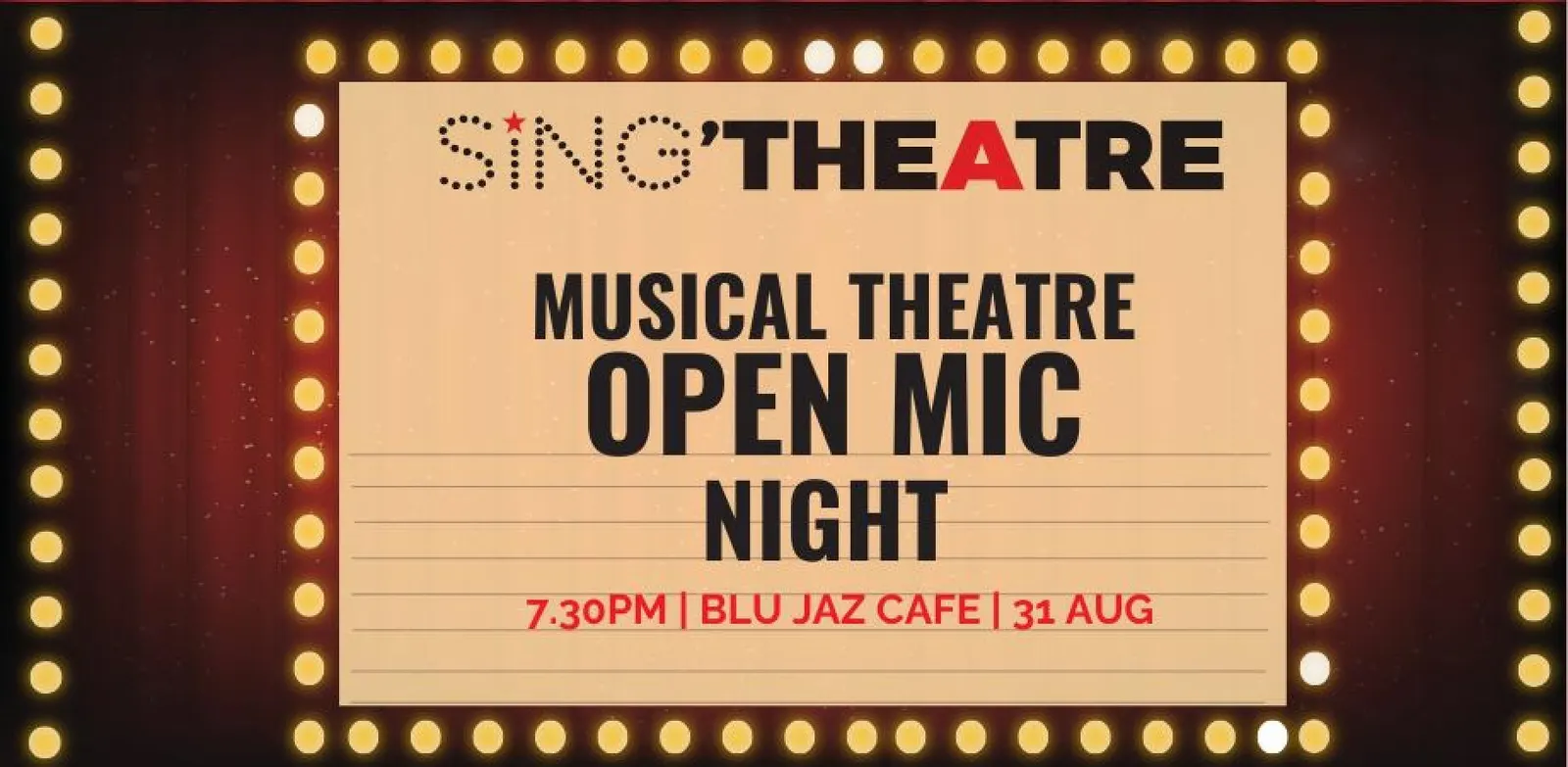Musical Theatre Open Mic Night @ Blu Jaz Cafe Haji Lane - 31 August